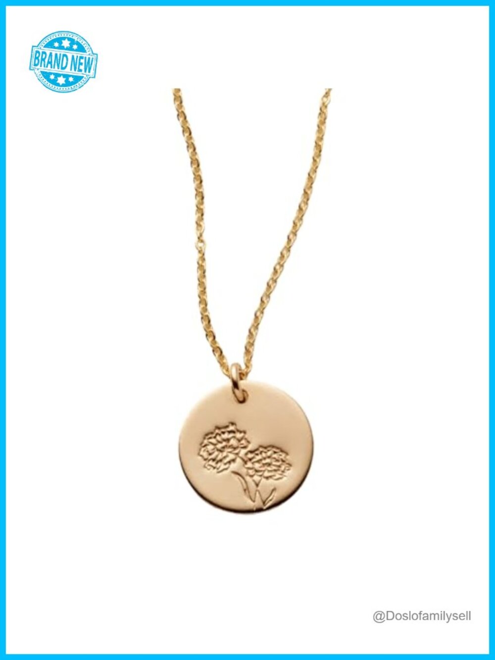 14K Gold Filled Birth Flower Pendant Necklace Adjustable Layering